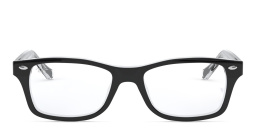 Ray-Ban Junior Kids Square Eyeglasses in Black On Transparent – Product Photo 1