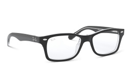 Ray-Ban Junior Kids Square Eyeglasses in Black On Transparent – Product Photo 4