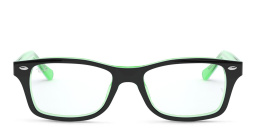 Kids Square Eyeglasses من راي بان جونيور بلون بلاك أون جرين - صورة المنتج 1