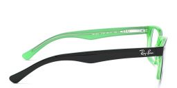 Shop Ray-Ban Junior Kids Square Eyeglasses in Black On Green online.