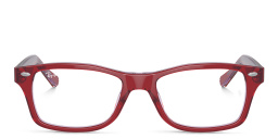 Ray-Ban Junior Kids Square Eyeglasses in Top Red & Orange & Light Purple – Product Photo 1