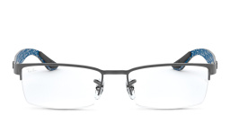 Ray-Ban Unisex Half Rim Rectangle Eyeglasses in Gunmetal – Product Photo 1