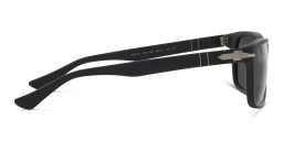 Shop PERSOL Rectangle Sunglasses in Black online.