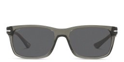 Shop PERSOL Rectangle Sunglasses in Transparent Grey online.