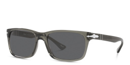 Shop PERSOL Rectangle Sunglasses in Transparent Grey online.