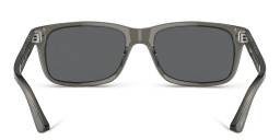 Shop PERSOL Rectangle Sunglasses in Transparent Grey online.