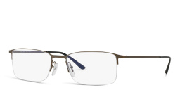 GIORGIO ARMANI Half Rim Rectangle Eyeglasses in Matte Brushed Golden Gunmetal – Product Photo 2
