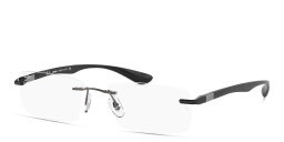 Ray-Ban Optics Unisex Rectangle Eyeglasses in Gunmetal – Product Photo 2