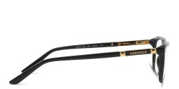 VERSACE Logo Lettering Cat-Eye Eyeglasses in Black – Product Photo 3
