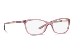VERSACE Logo Lettering Cat-Eye Eyeglasses in Transparent Purple – Product Photo 4