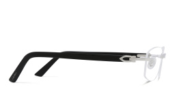 Shop Cartier Signature C de Cartier Unisex Rimless Rectangle Eyeglasses in Silver online.