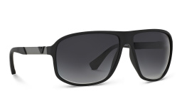 Emporio Armani Unisex Square Sunglasses in Rubber Black – Product Photo 4