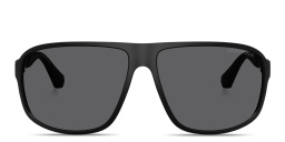 Emporio Armani Unisex Square Sunglasses in Black – Product Photo 1