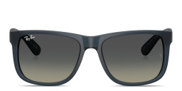 Shop Ray-Ban Justin Square Sunglasses in Rubber Blue online.