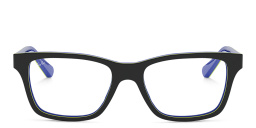 Ray-Ban Junior Kids Square Eyeglasses in Dark Grey On Blue – Product Photo 1