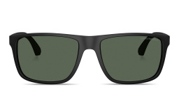 Emporio Armani Square Sunglasses in Matte Black – Product Photo 1