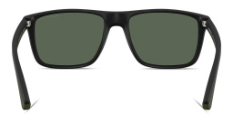 Shop Emporio Armani Logo Square Sunglasses in Matte Black online.