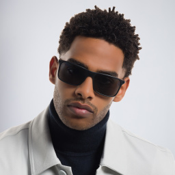 GIORGIO ARMANI Rectangle Sunglasses in Matte Black – Product Photo 6