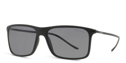 GIORGIO ARMANI Rectangle Sunglasses in Matte Black – Product Photo 2