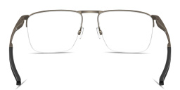 Shop Oakley Voon Half-Rim Square Eyeglasses in Grey online.