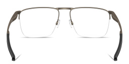 Shop Oakley Voon Half-Rim Square Eyeglasses in Silver online.