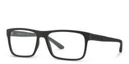 GIORGIO ARMANI Rectangle Eyeglasses in Black Rubber – Product Photo 2
