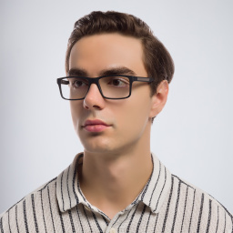 Emporio Armani Rectangle Eyeglasses in Rubber Black – Product Photo 5