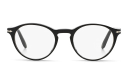 Shop PERSOL Round Eyeglasses in Black online.