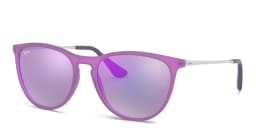 Shop Ray-Ban Junior Kids Erika Round Sunglasses in Purple online.
