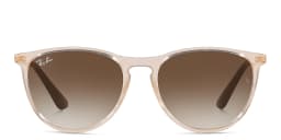 Shop Ray-Ban Junior Kids Erika Round Sunglasses in Transparent light brown online.