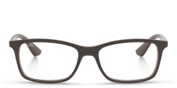 Shop Ray-Ban Unisex Square Eyeglasses in Transparent Brown online.