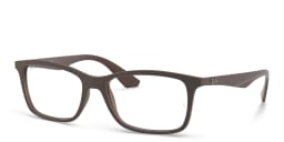 Shop Ray-Ban Unisex Square Eyeglasses in Transparent Brown online.