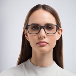Shop Ray-Ban Optics Unisex Rectangle Eyeglasses in Black online.