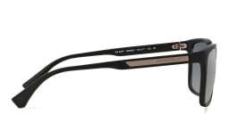 Shop Emporio Armani Square Sunglasses in Rubber Black online.