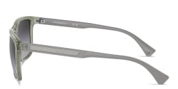 Shop Emporio Armani Logo Square Sunglasses in Green online.