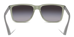 Shop Emporio Armani Logo Square Sunglasses in Green online.