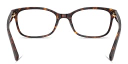 Shop BURBERRY Logo Signature Rectangle Eyeglasses in Dark Havana online.