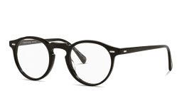 Shop OLIVER PEOPLES Gregory Peck Unisex Panthos Eyeglasses in Shiny Black online.