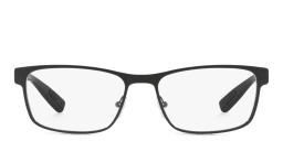 Shop Prada Linea Rossa Wide Rectangle Eyeglasses in Black online.
