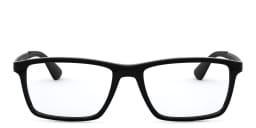 Shop Ray-Ban Unisex Rectangle Eyeglasses in Black online.