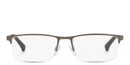 Shop Emporio Armani Half Rim Rectangle Eyeglasses in Gunmetal online.