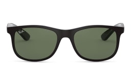 Shop Ray-Ban Junior Kids Square Sunglasses in Black online.