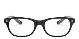 Shop Ray-Ban Junior Optics Kids Square Eyeglasses in Black On Transparent online.