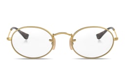 Shop Ray-Ban Unisex Oval Eyeglasses in Polished Arista Gold online.