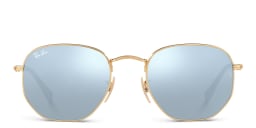 Shop Ray-Ban Hexagonal Unisex Sunglasses in Gold online.