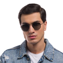 تسوق نظارات شمسية سداسية بعدسات مسطّحة راي بان بلون رصاصي أونلاين.