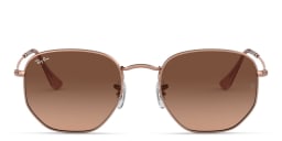 Shop Ray-Ban Hexagonal Unisex Sunglasses in Copper online.