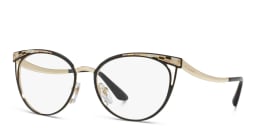 Shop BVLGARI Cat Eye Eyeglasses in Black/Pale Gold online.