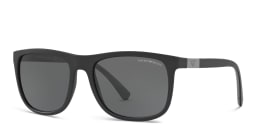 Shop Emporio Armani Square Sunglasses in Matte Black online.