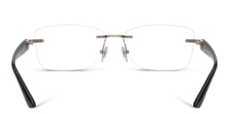 Shop BVLGARI Rimless Rectangle Eyeglasses in Pink Gold online.